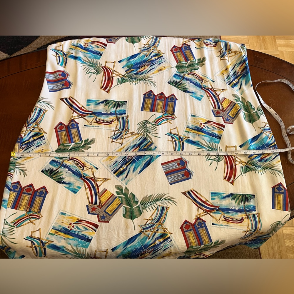 Caribbean Joe vintage dress with beach themed print. Sleeveless, lapel collar 2X - Picture 9 of 9